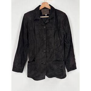Sherry Michals Suede‎ Jacket Soft Brown Small Womens Soft Floppy Vintage